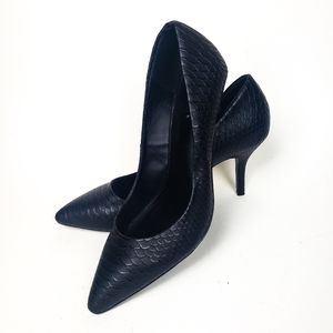 ALDO Snakeskin Black Pointed Toe High Heels, 7.5
